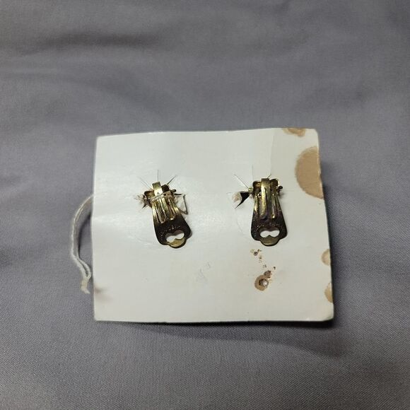 Vintage 1950's Amber beaded clip-on earrings from West Germany - Picture 9 of 11